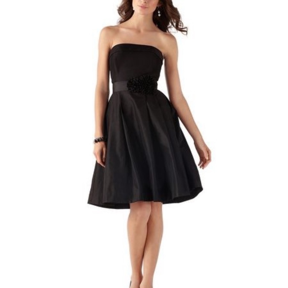 White House Black Market strapless dress with floral belt